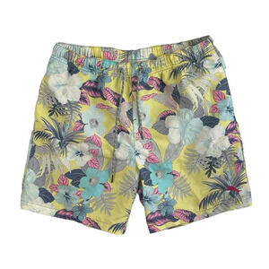 SH636 Men’s Tommy Bahama Floral Palm Leaf Lined Beach Swim Trunks M